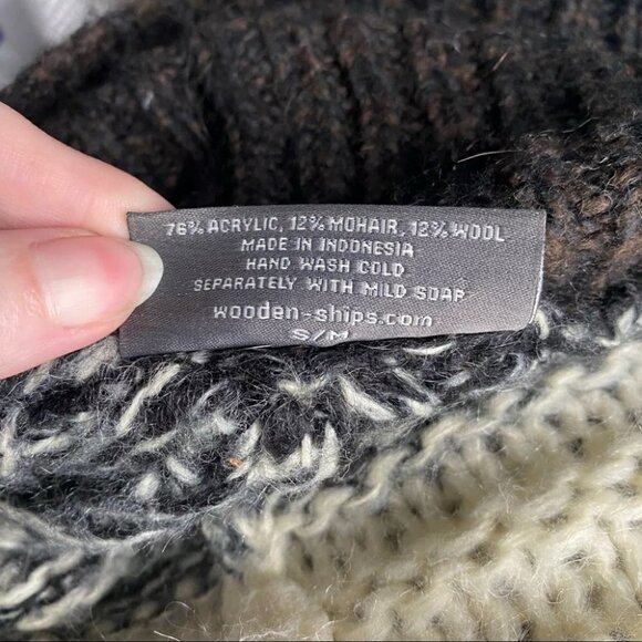 Wooden Ships Anthropologie Mohair Blend Draped Neck Cardigan Sweater - Picture 6 of 6